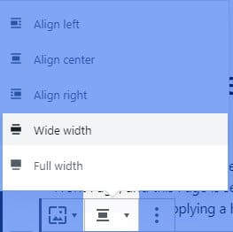 Gutenberg Block Align Options