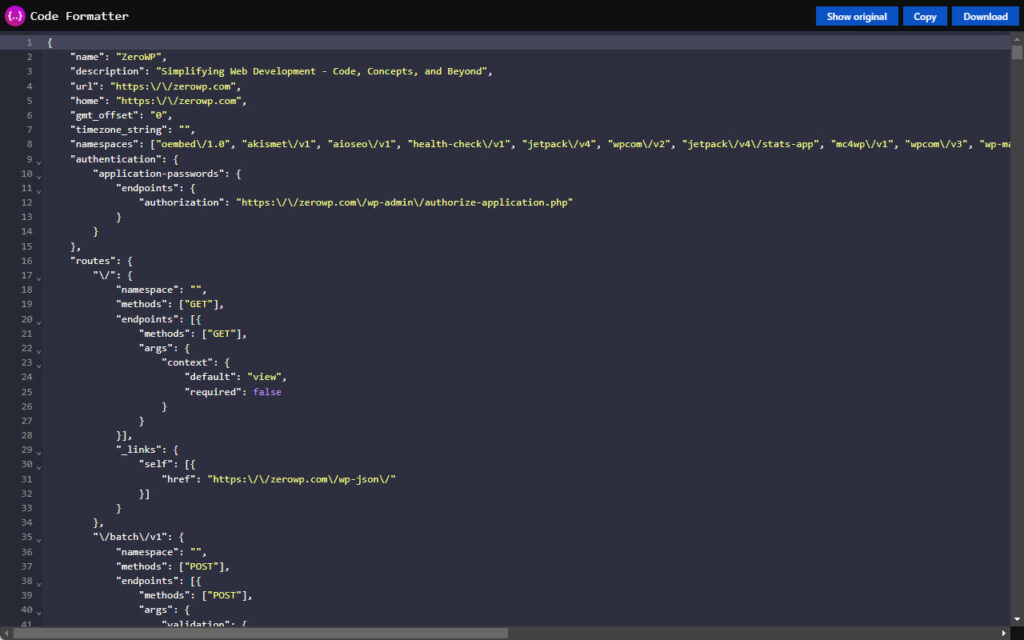 CSS formatting example