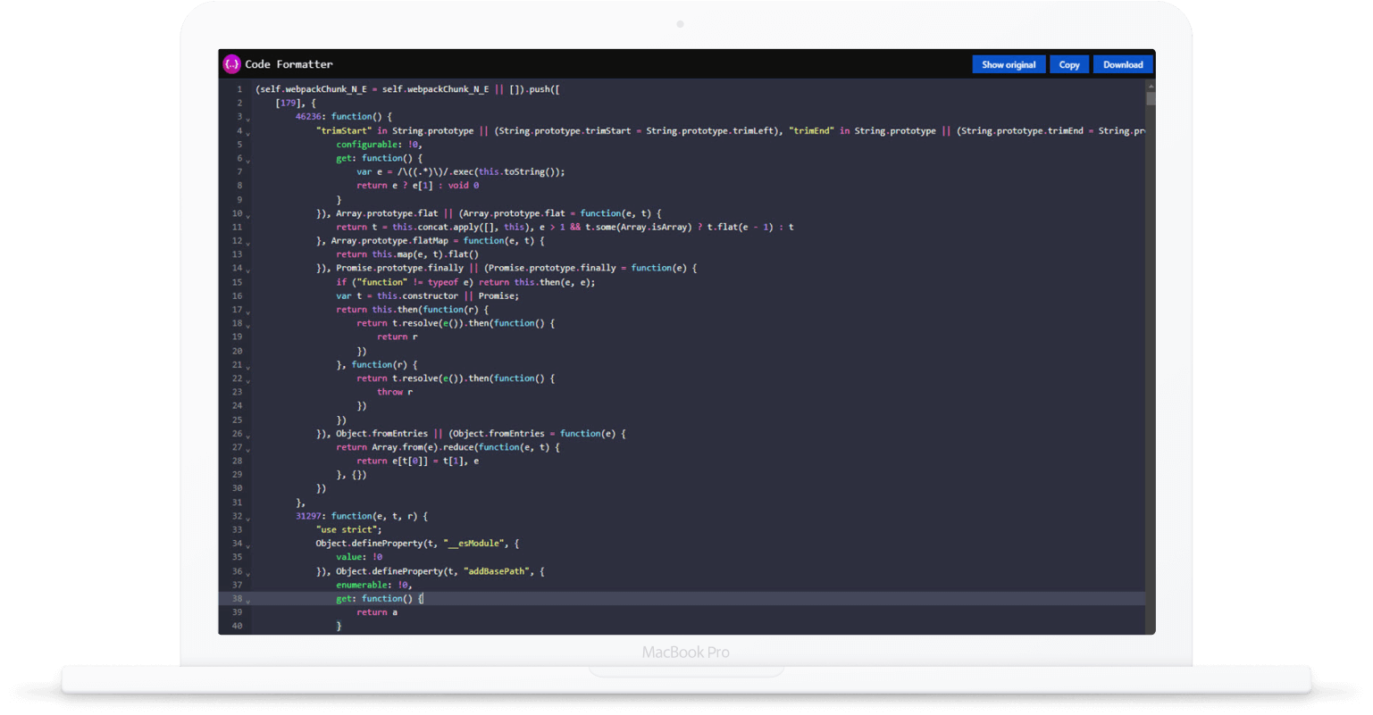 Code Formatter in action
